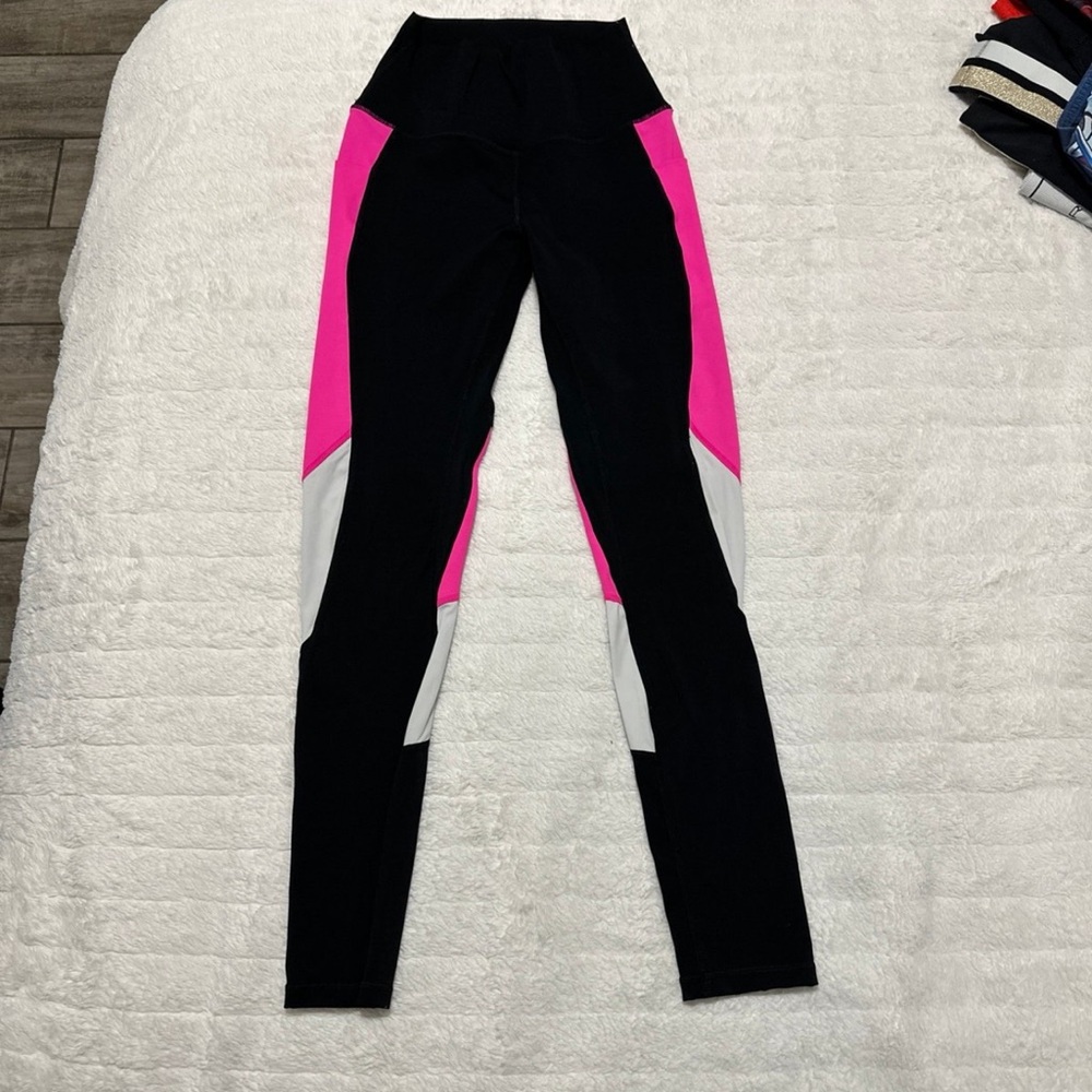 Black and Pink Colorblock Leggings